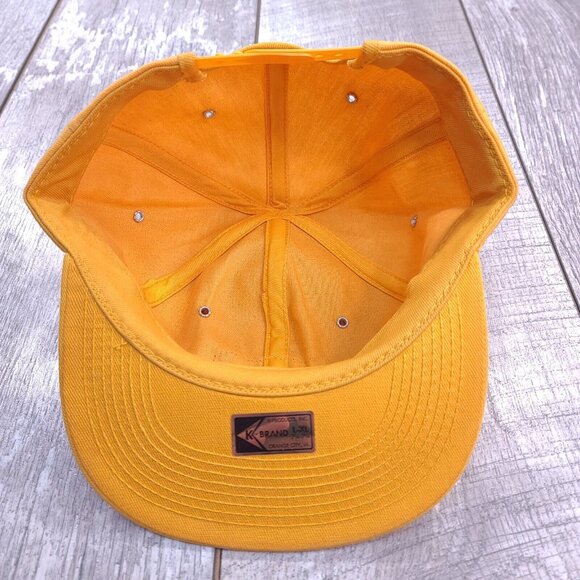 Vintage K-Brand Blank Trucker Hat Baseball Cap Yellow USA Made No Patch - Picture 5 of 6
